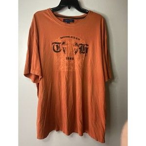 Vintage Tommy Hilfiger 1990s T-Shirt Size XXL Orange/Blue Jeans